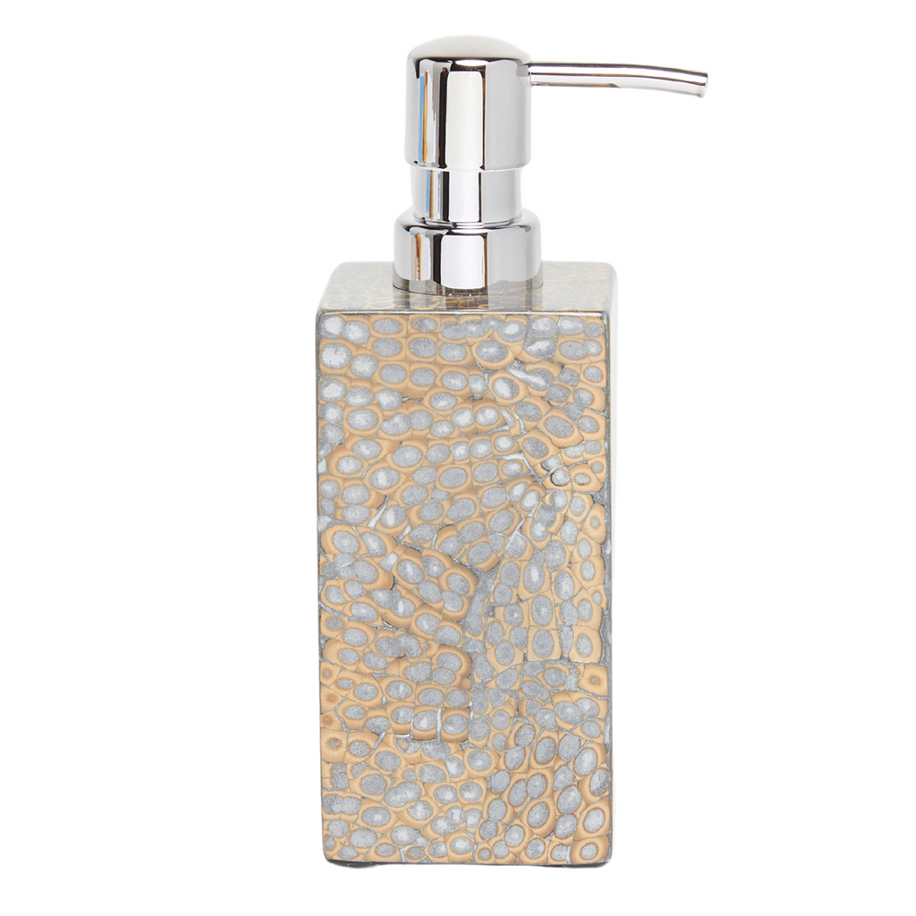 Callas Soap Pump in Silver Lacquered Cracked Eggshell - The Well Appointed House