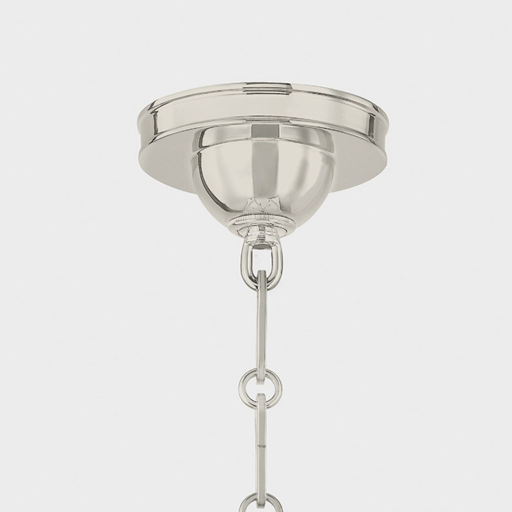 Cambridge 6-Light Chandelier Polished Nickel and Soft French Blue - The Well Appointed House