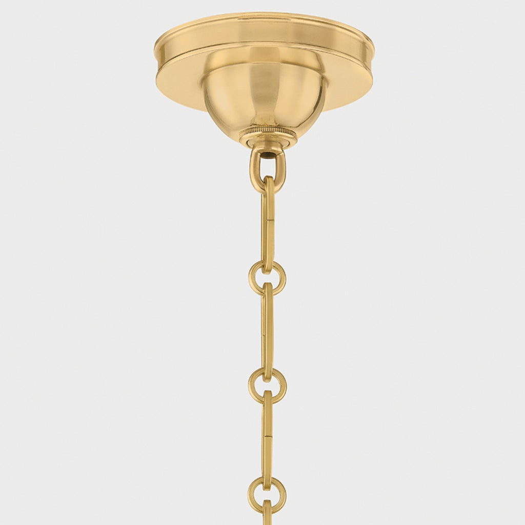Cambridge 6-Light Chandelier Aged Brass and Soft Crimson - The Well Appointed House