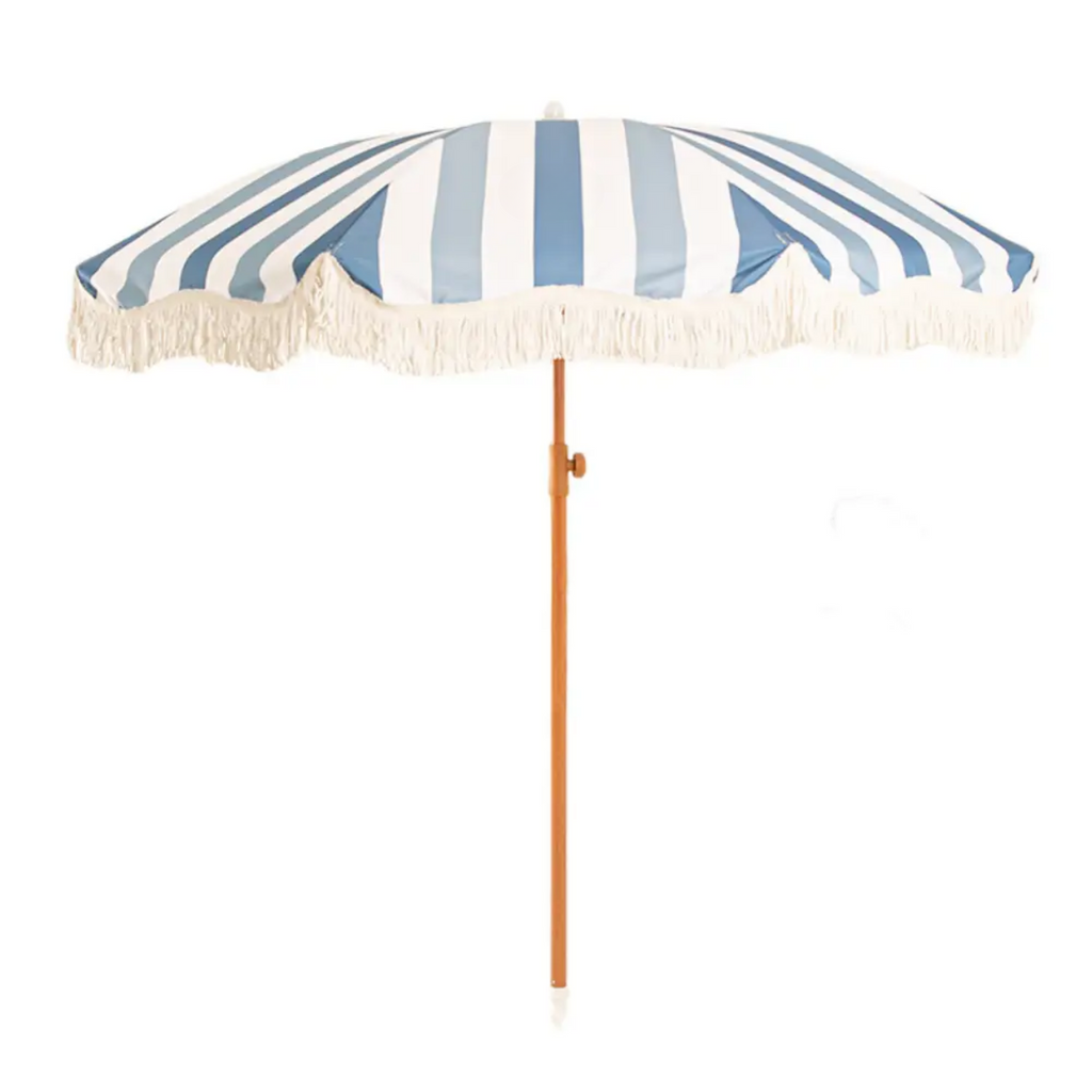 Capri Blue Striped Umbrella - The Well Appointed House