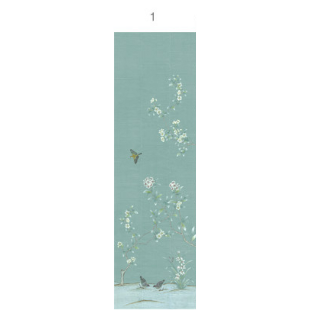 Chanteur Blue Chinoiserie Mural Wallpaper Panels - The Well Appointed House