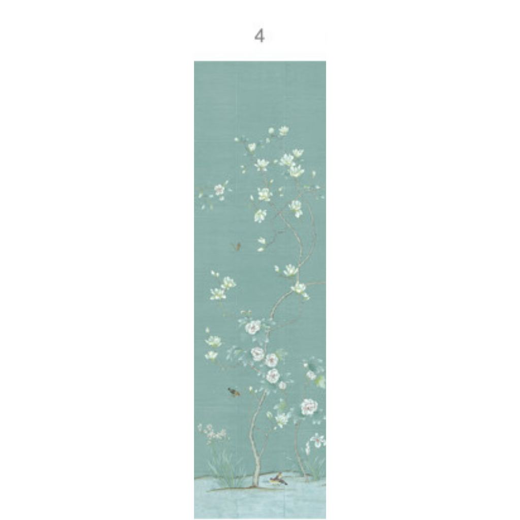 Chanteur Blue Chinoiserie Mural Wallpaper Panels - The Well Appointed House