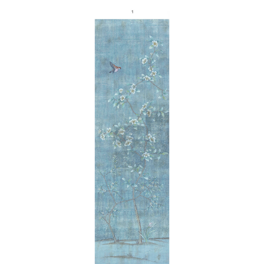 Chanteur Silver Chinoiserie Mural Wallpaper Panels - The Well Appointed House