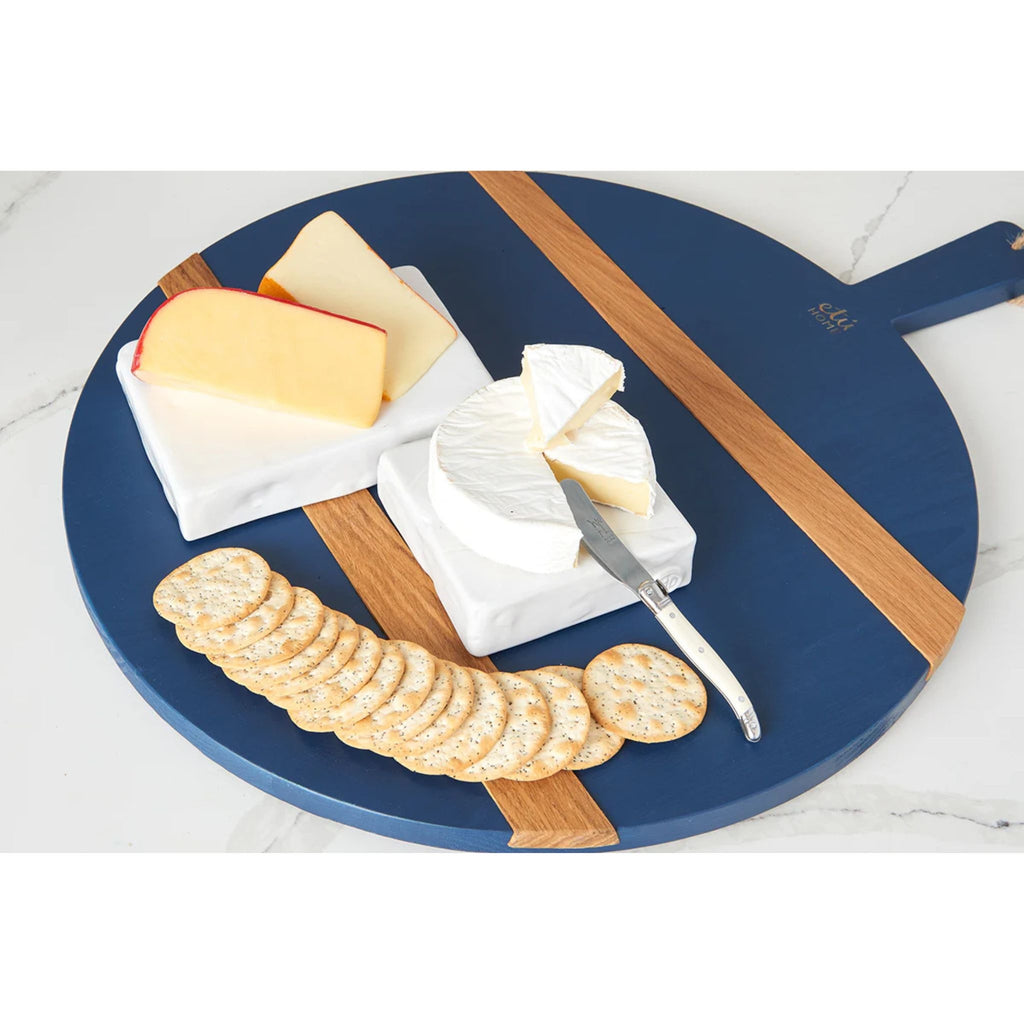 Navy Blue Mod Charcuterie Cheese Board - Medium Round - The Well Appointed House