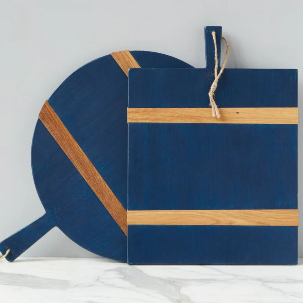 Navy Blue Mod Charcuterie Cheese Board - Medium Round - The Well Appointed House