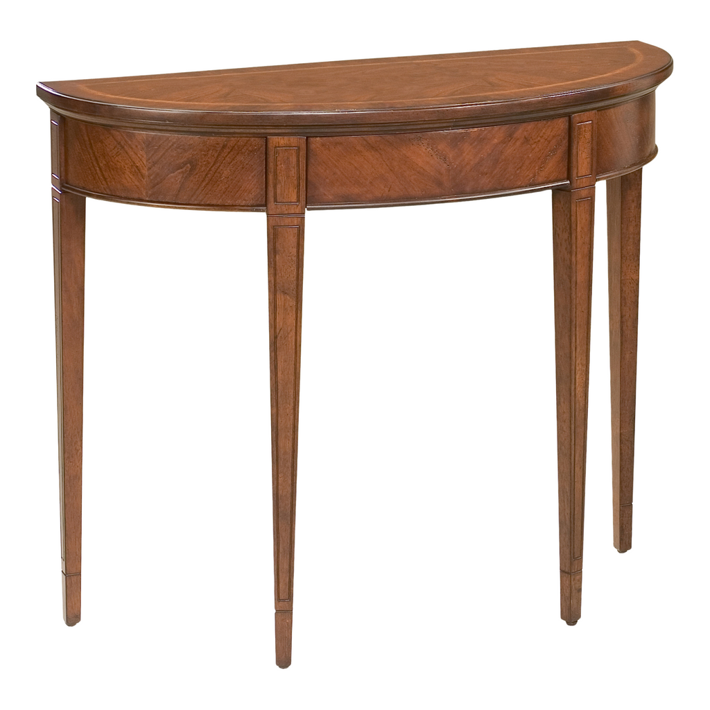 Cherry & Maple Demilune Console Table - The Well Appointed House