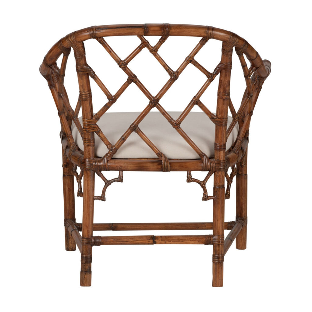 Chippendale Bamboo Arm Chair in Brown - The Well Appointed House