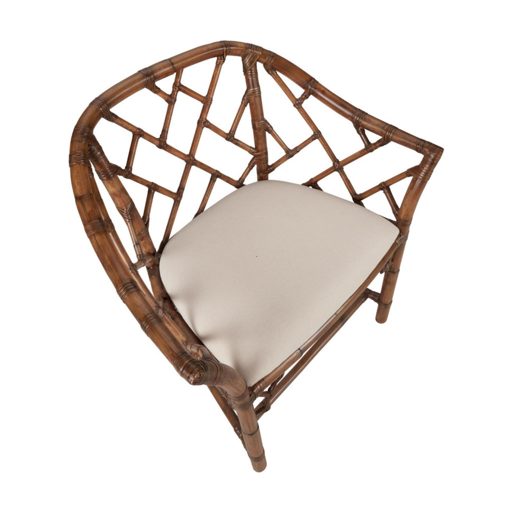 Chippendale Bamboo Arm Chair in Brown - The Well Appointed House