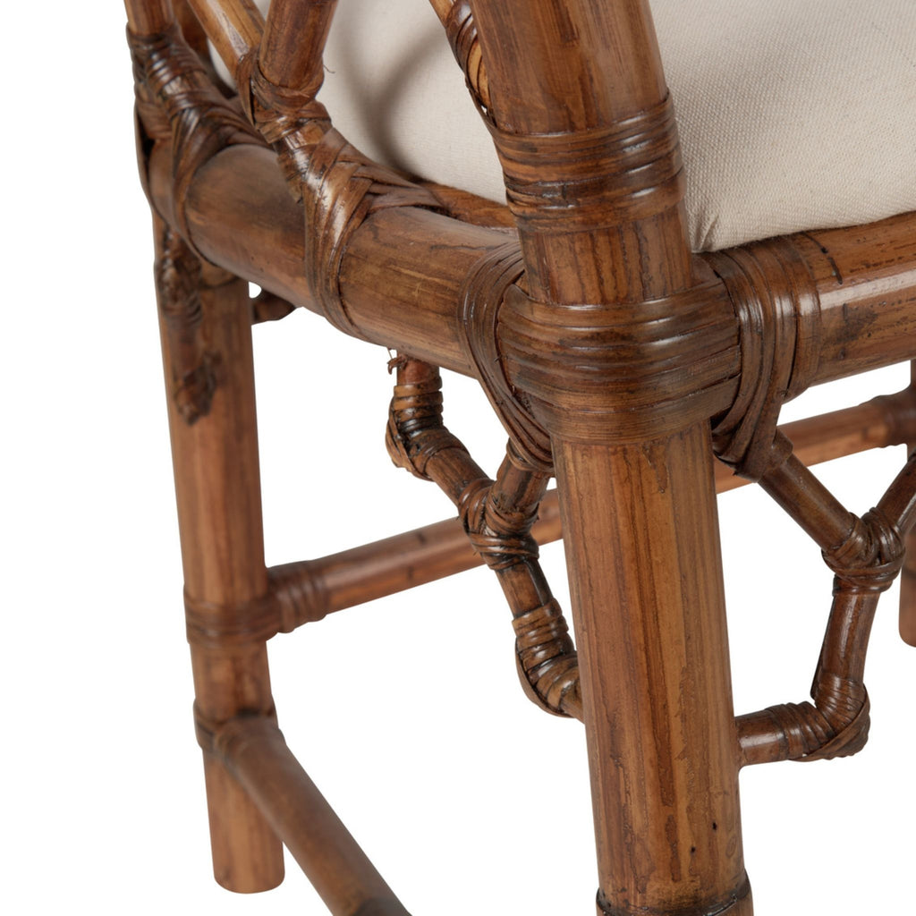 Chippendale Bamboo Arm Chair in Brown - The Well Appointed House