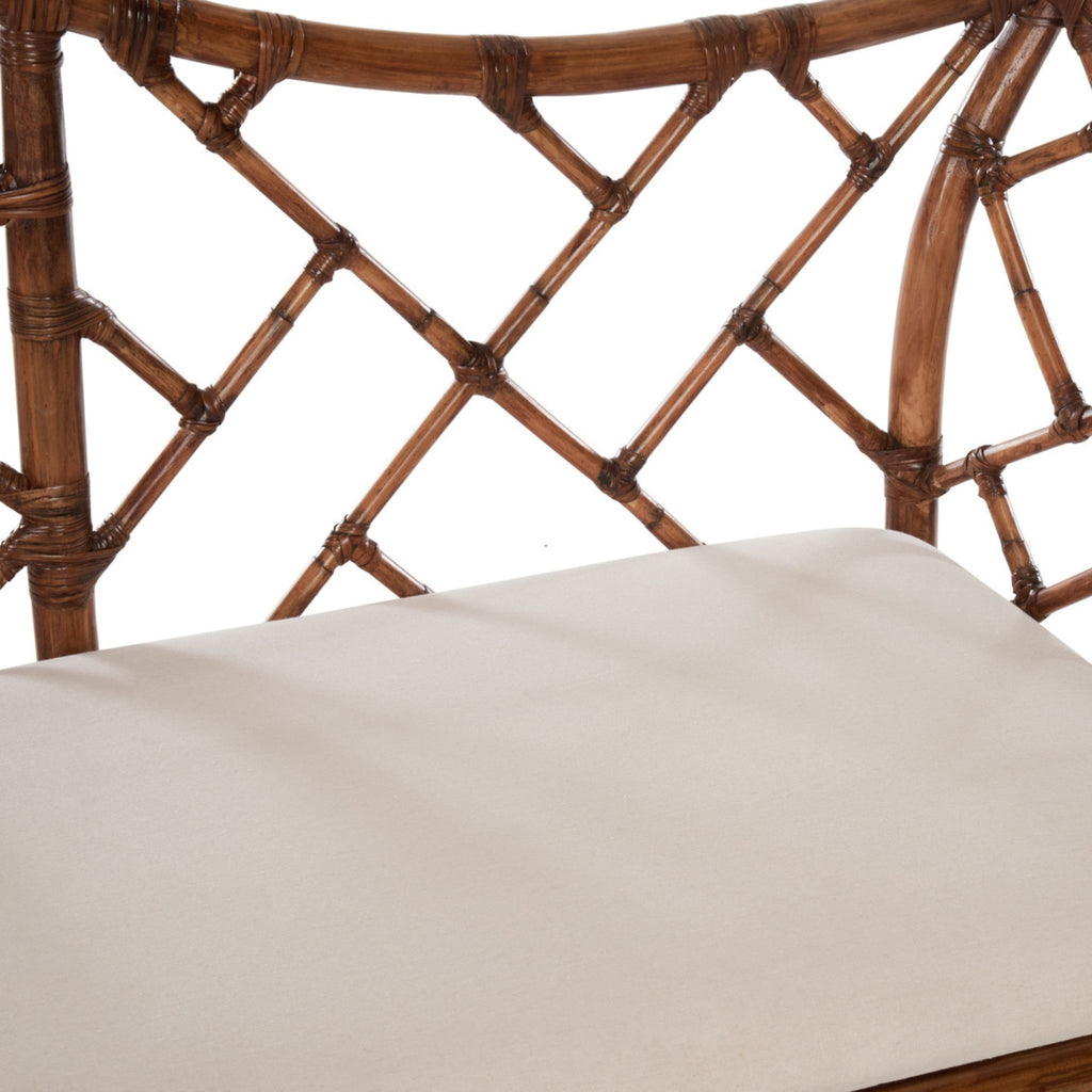 Chippendale Bamboo Settee in Brown - The Well Appointed House