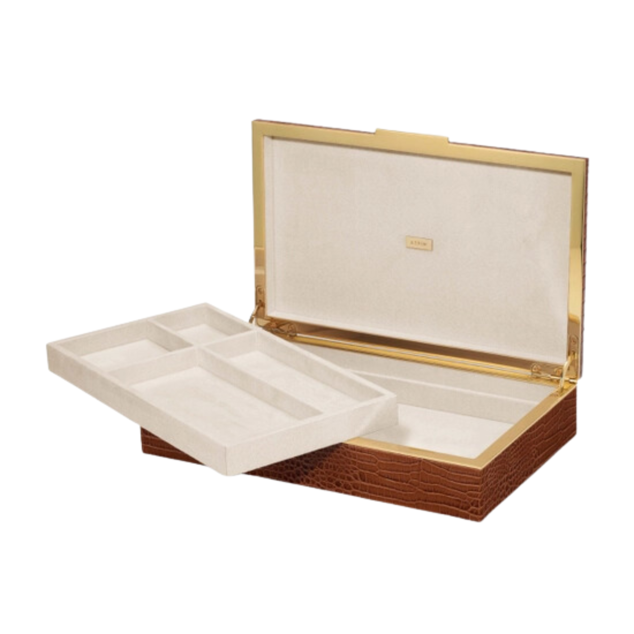 Classic Croc Leather Desk Box, Chestnut – The Well Appointed House