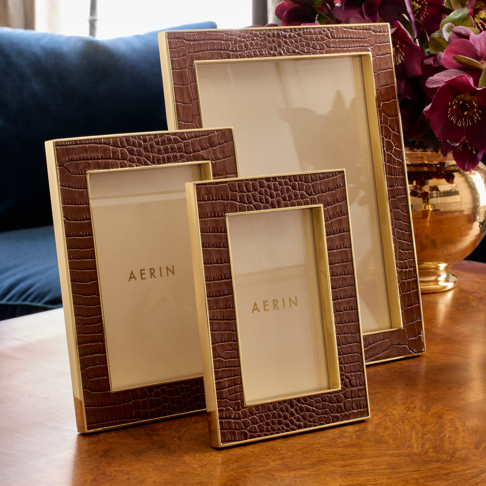 Classic Croc Leather Frame, Chestnut – The Well Appointed House