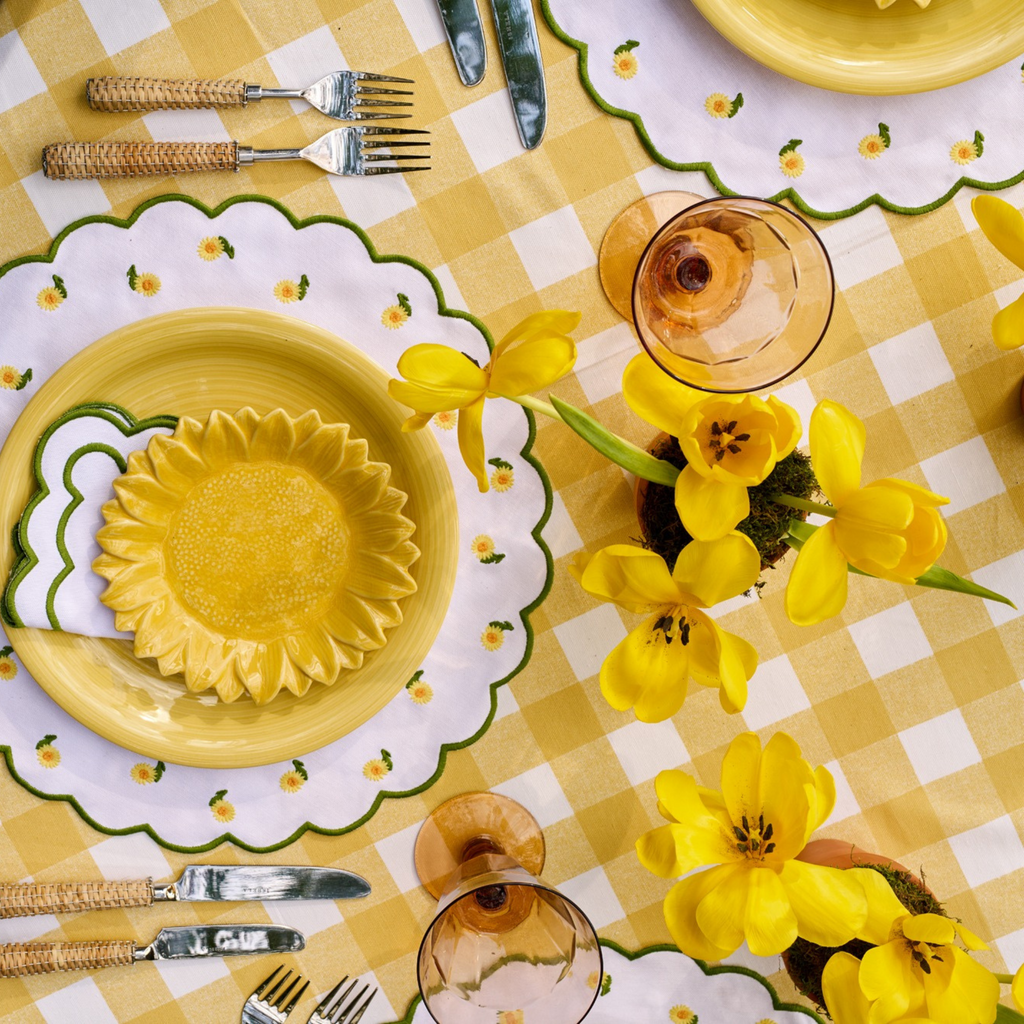 Classic Yellow Gingham Tablecloth - The Well Appointed House