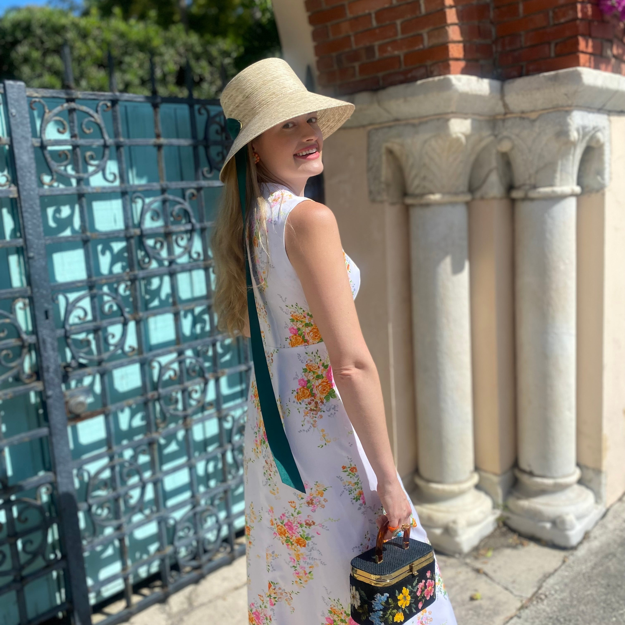 Clematis Bucket Hat - Long Masters Green Ribbon – The Well 
