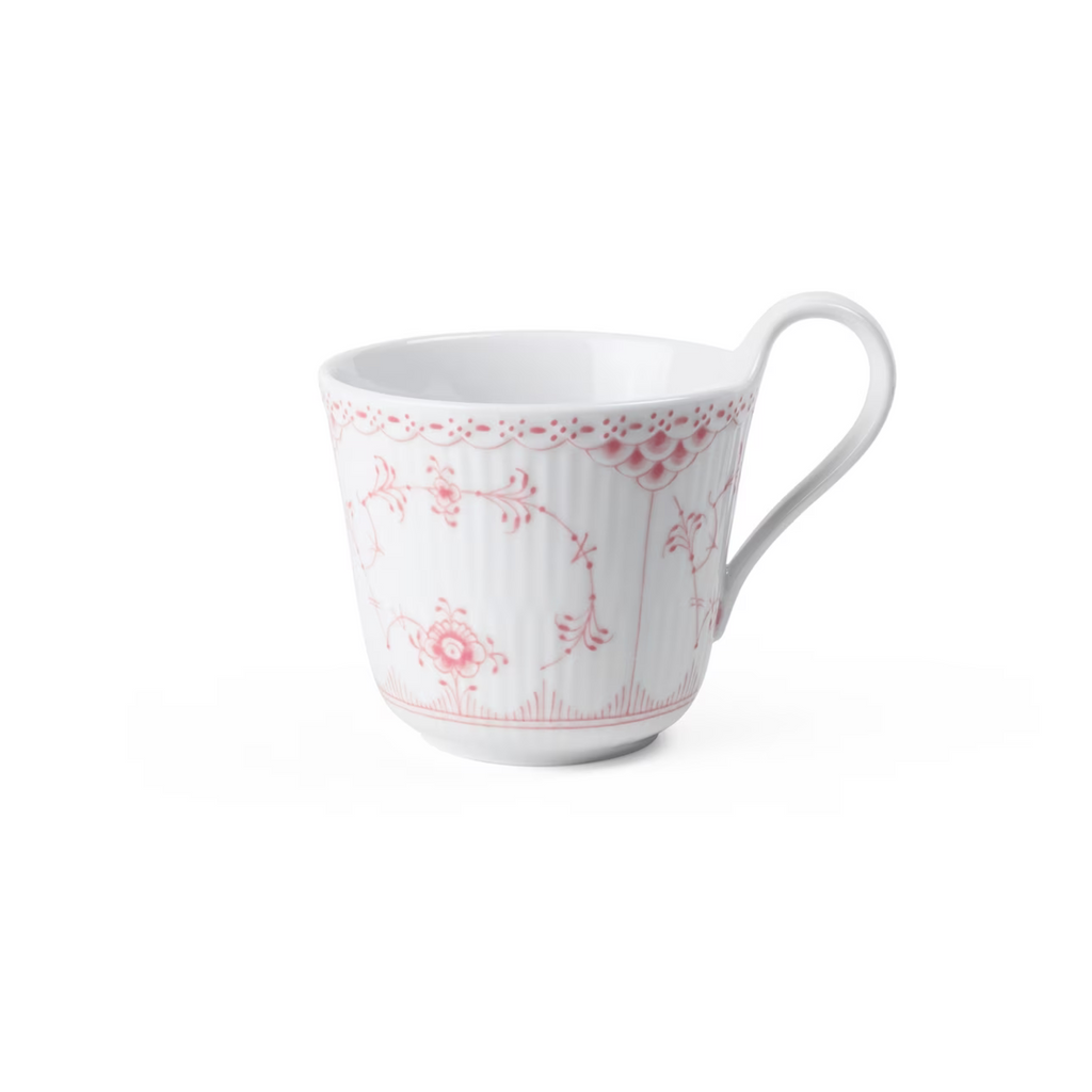 Coral Fluted Half Lace High Handle Cup 33cl The Well Appointed House