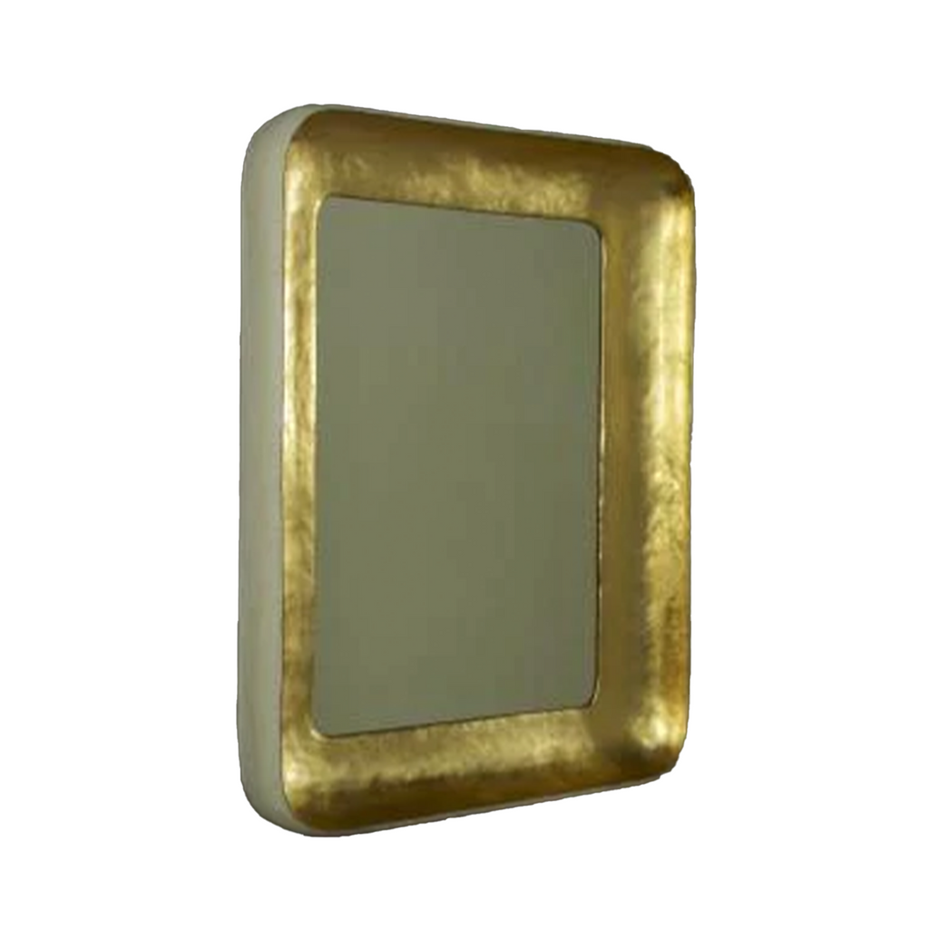 Cove Mirror in Gold with White Rim - Wall Mirrors - The Well Appointed House