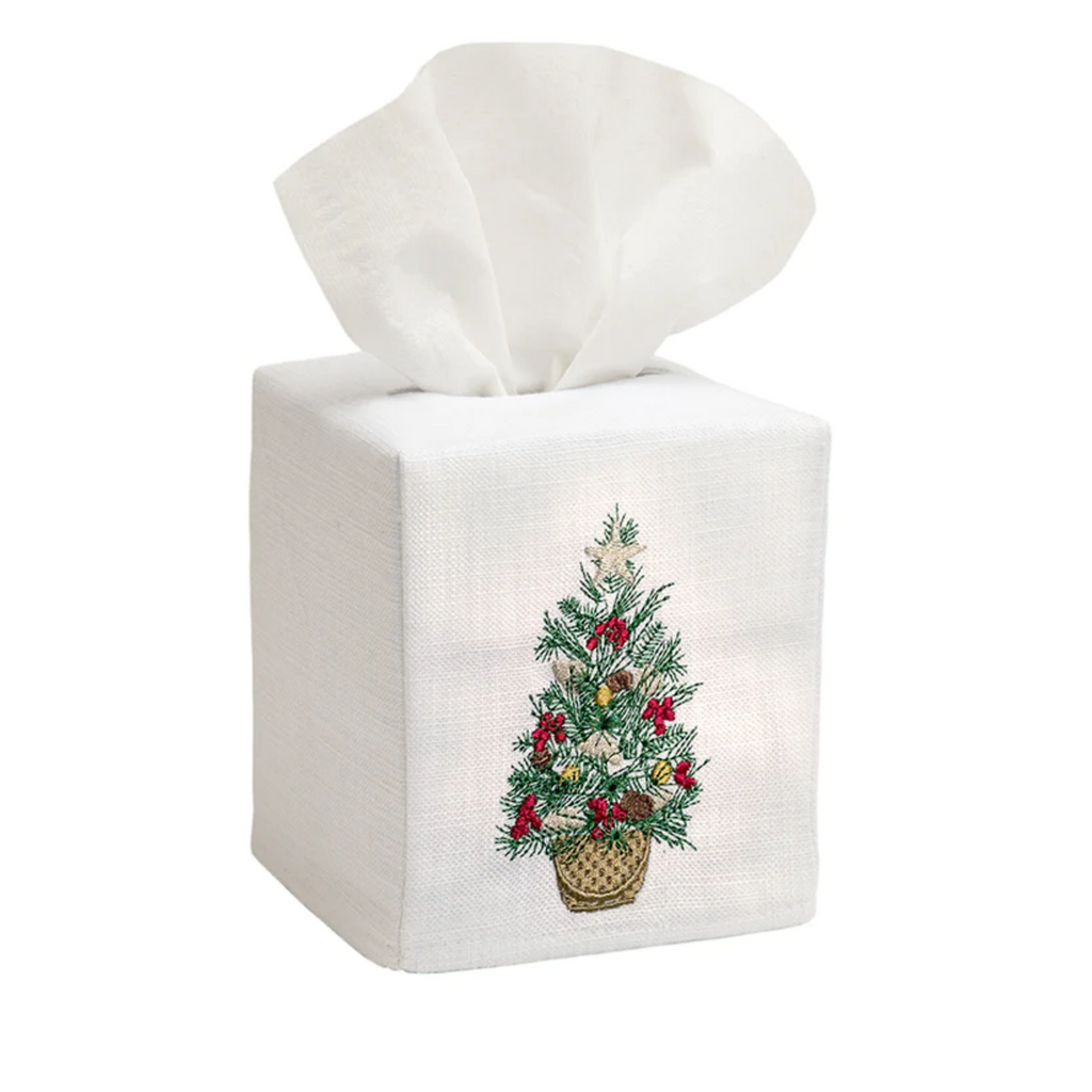 Christmas Tree in Basket Tissue Box Cover - The Well Appointed House