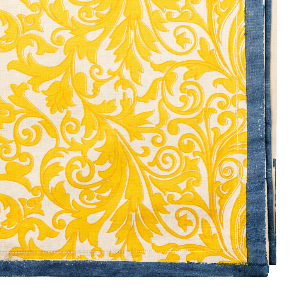 Damask Print Tablecloth, Yellow - The Well Appointed House