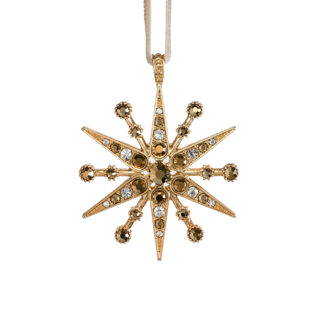 Deco Snowflake Hanging Ornament, Gold - The Well Appointed House