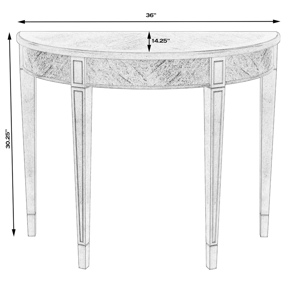 Demilune Antique Beige Console Table - The Well Appointed House