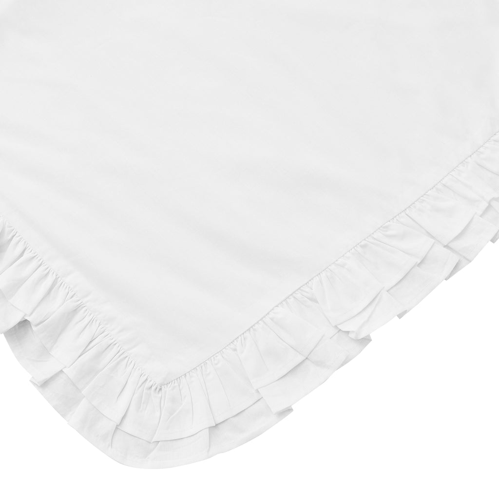 Double Ruffle Cotton Percale Duvet Set - The Well Appointed House 