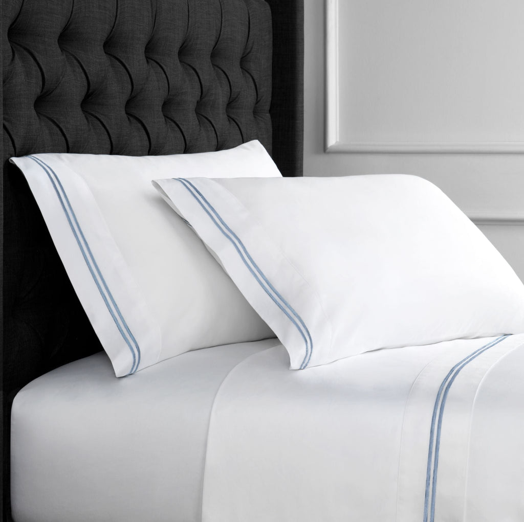 Double Stripe Embroidered Sheet Set - The Well Appointed House 