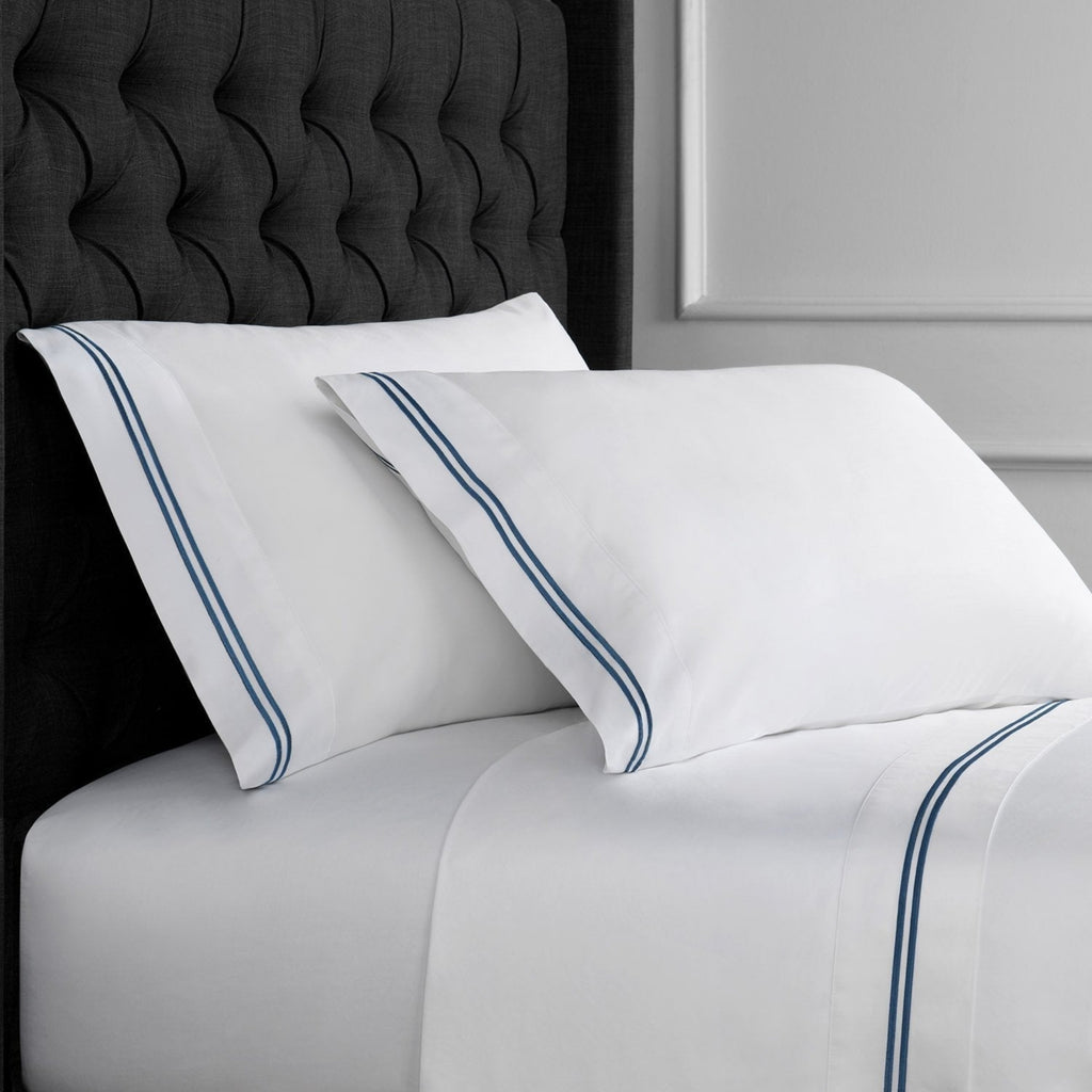 Double Stripe Embroidered Sheet Set - The Well Appointed House 