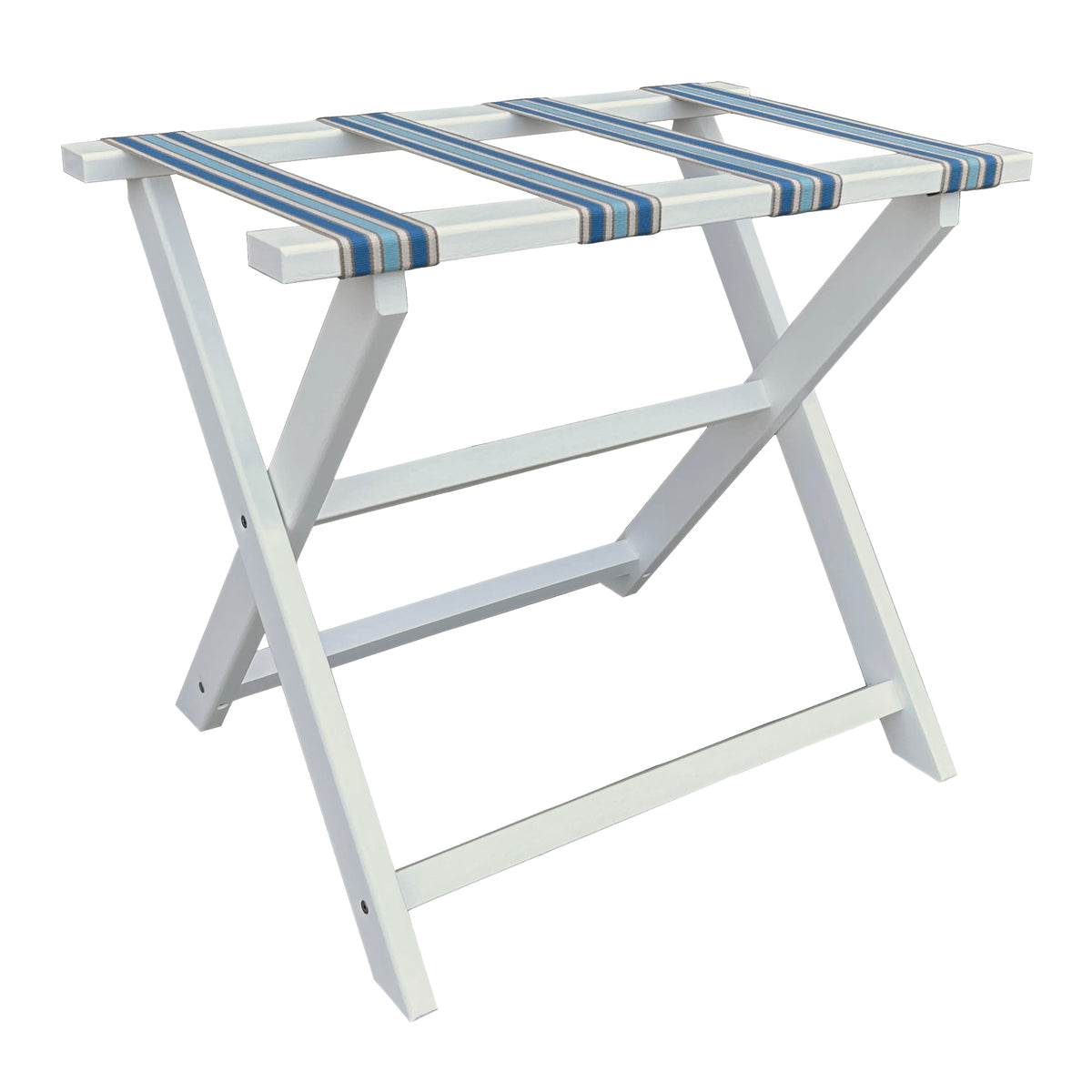 White Straight Leg 4 Strap Eco Luggage Rack - Cabana Stripe – The Well ...