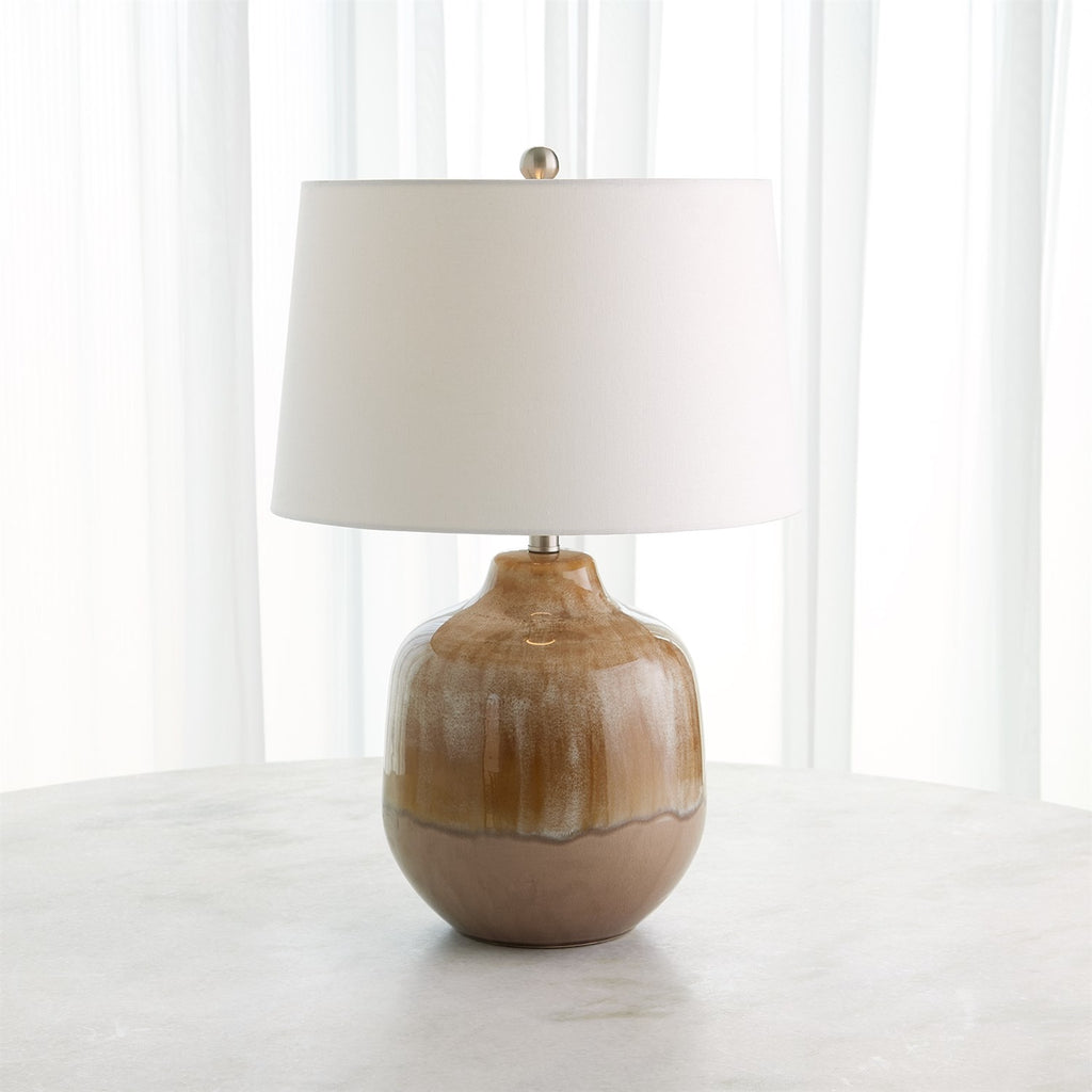 Earth Glazed Table Lamp in Brown - The Well Appointed House