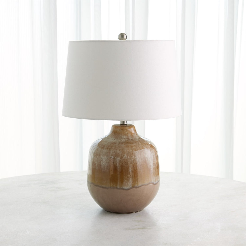 Earth Glazed Table Lamp in Brown - The Well Appointed House