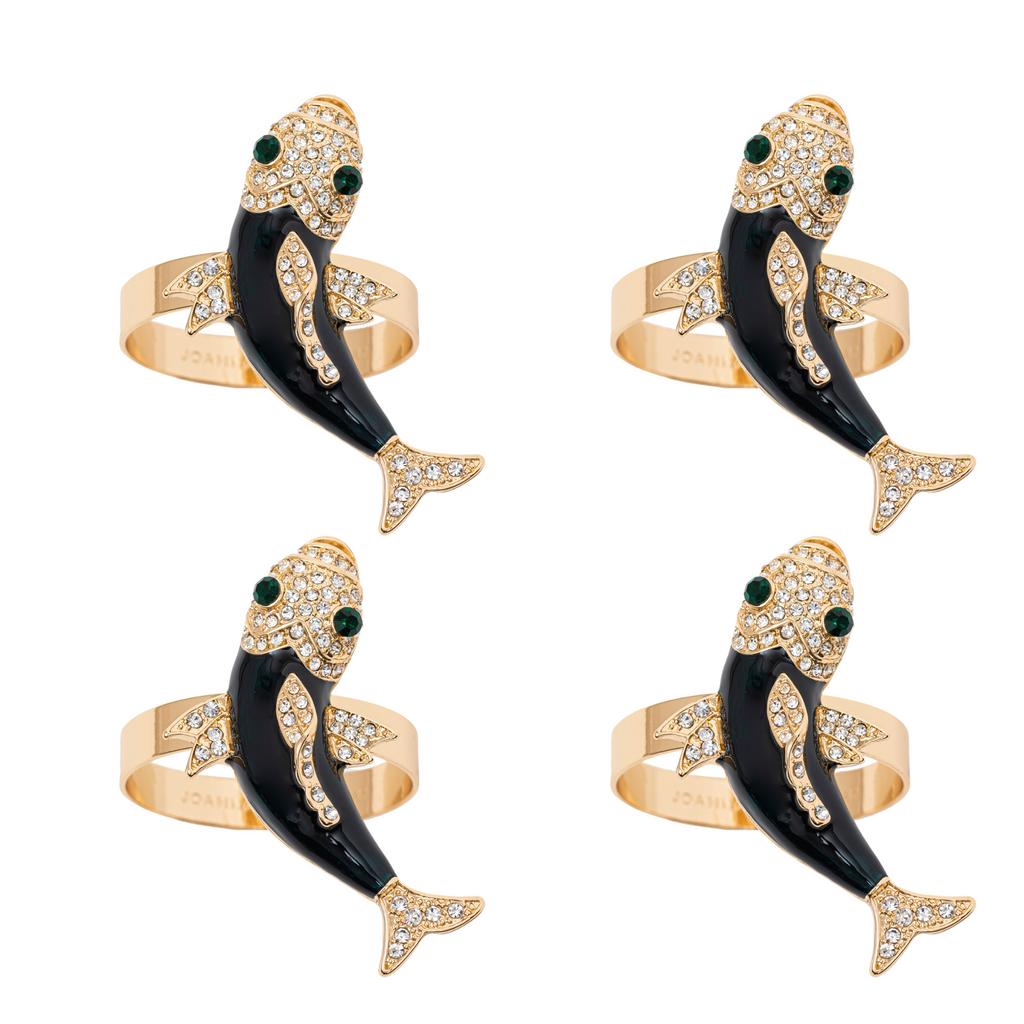 Enamel Koi Napkin Rings, Set of Four - The Well Appointed House