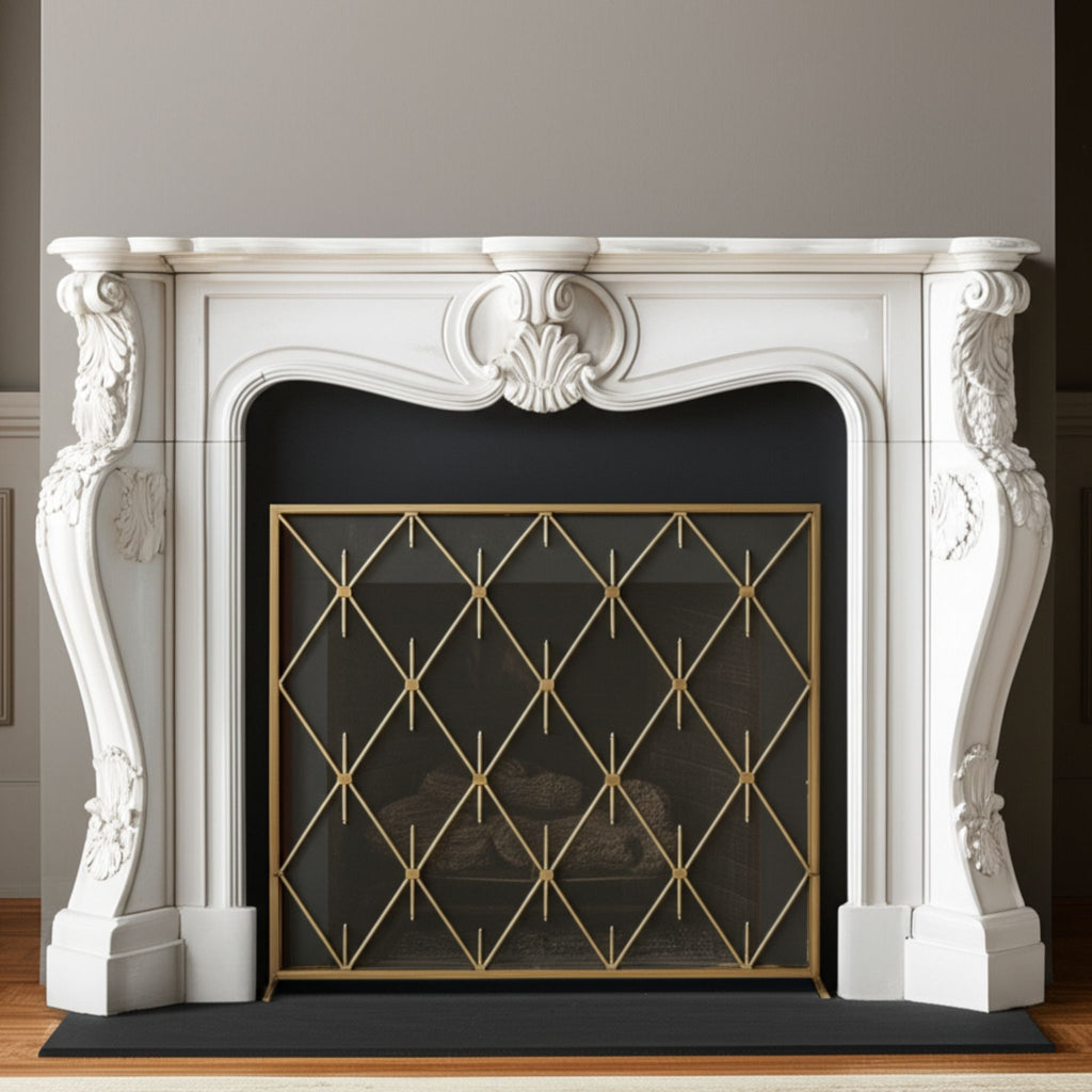Korbyn Gold Fireplace Screen - The Well Appointed House