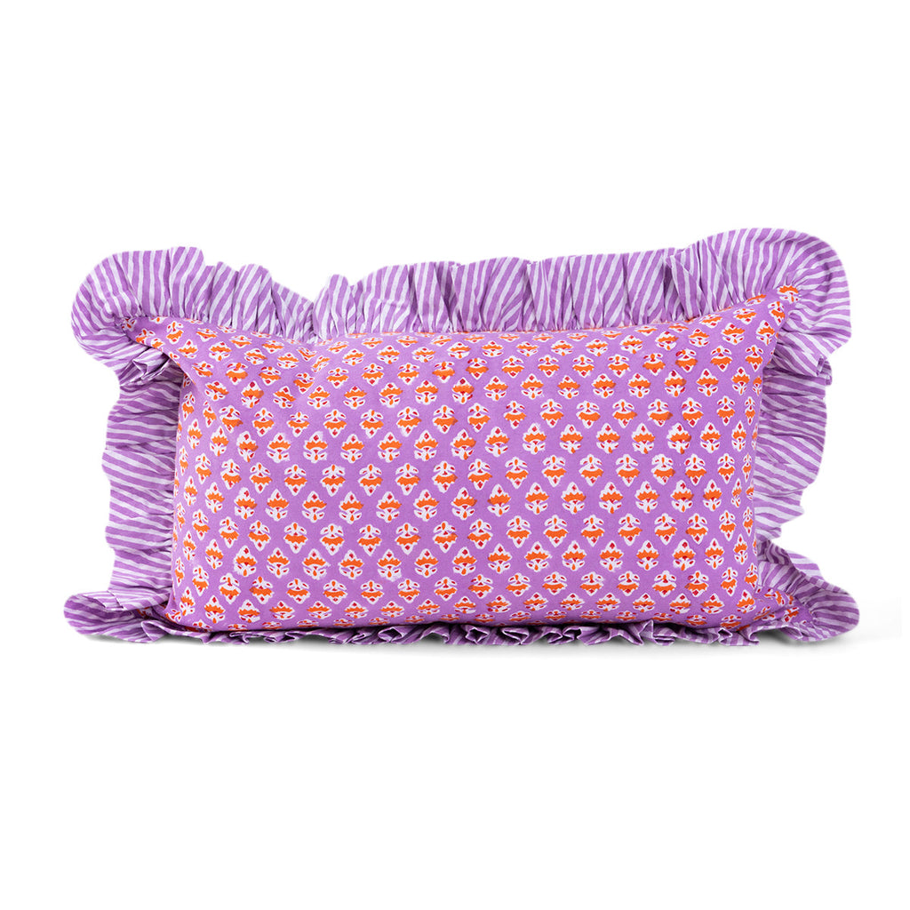 Ruffle Lumbar Pillow in Ambroeus - The Well Appointed House
