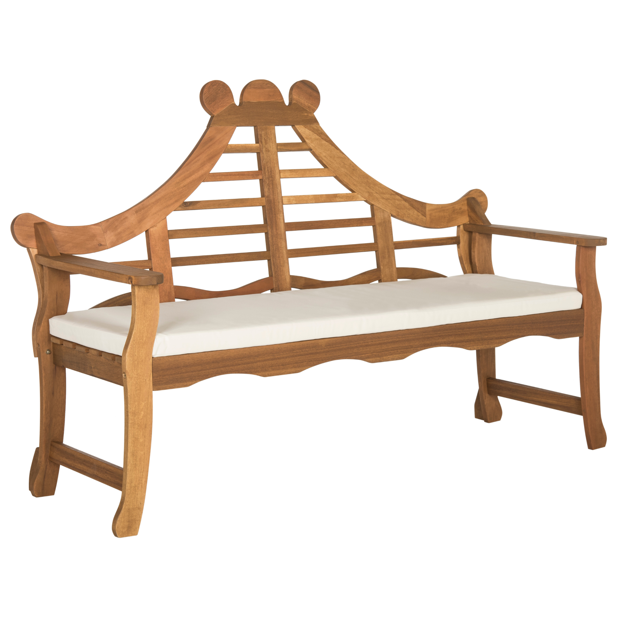 Fancy Garden Bench in Teak Brown Finish – The Well Appointed House