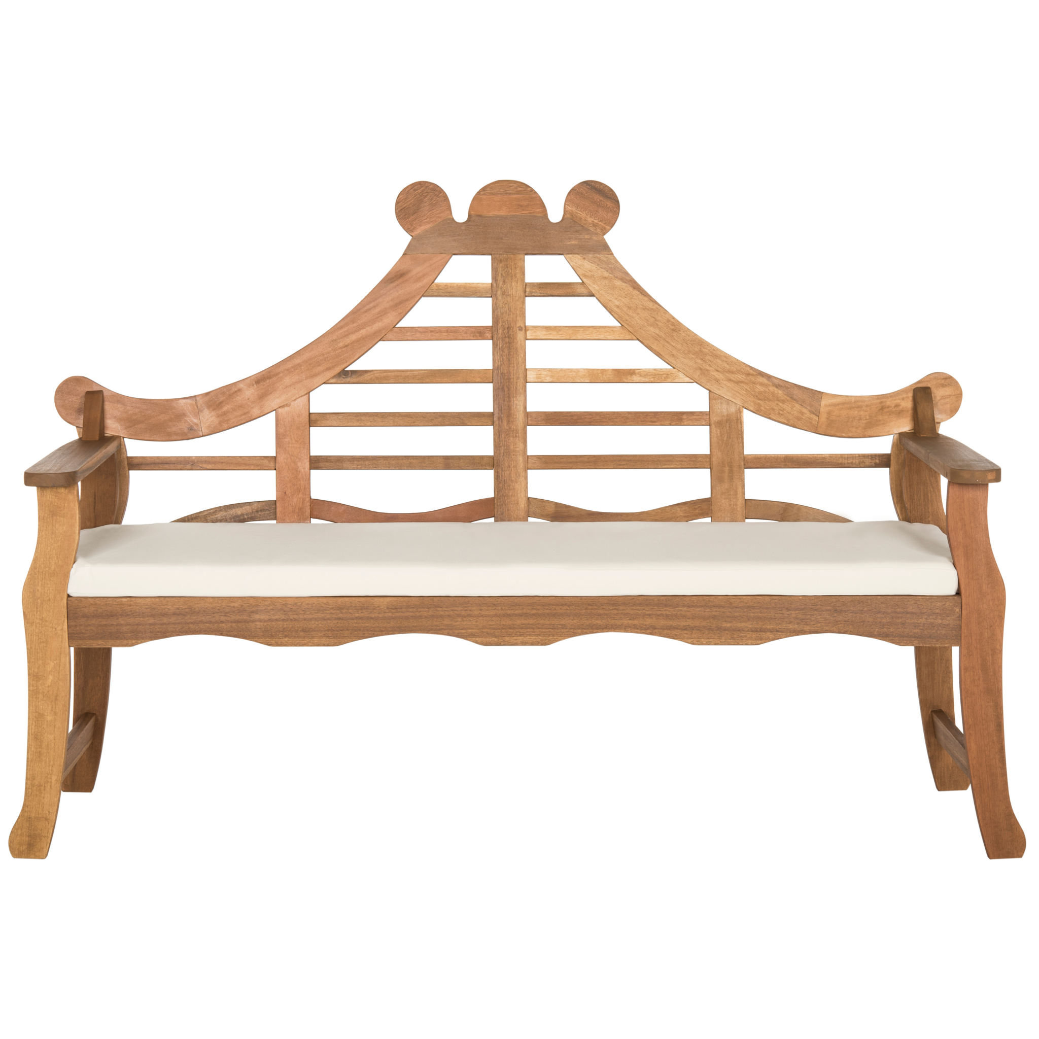 Fancy Garden Bench in Teak Brown Finish – The Well Appointed House