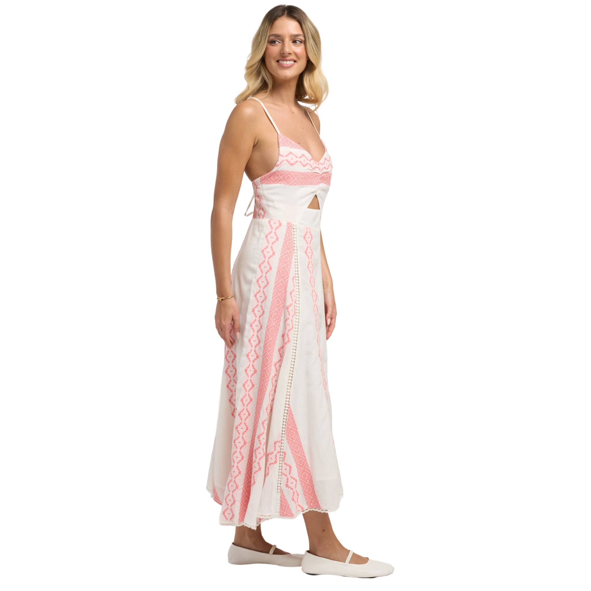 GUADALUPE Women's Filomena Linen Dress - Pink - Casual dresses GUADALUPE Women's Filomena Linen Dress - Pink - Casual dresses