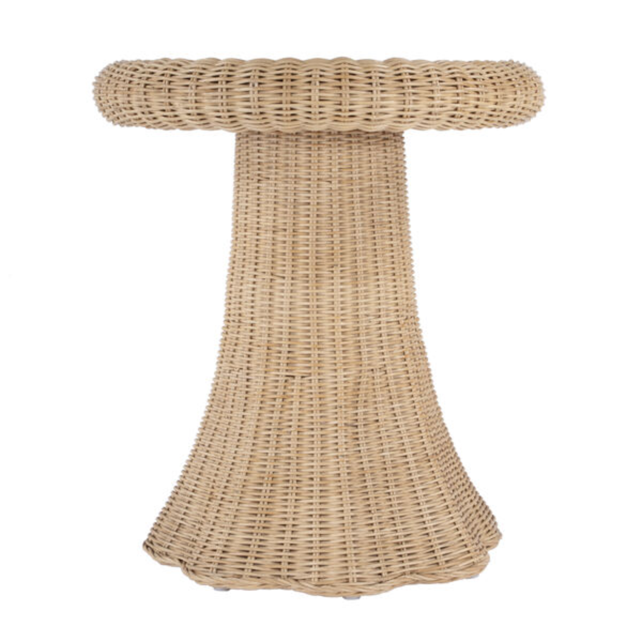 Flora Rattan Scalloped End table in Light Brown – The Well Appointed House