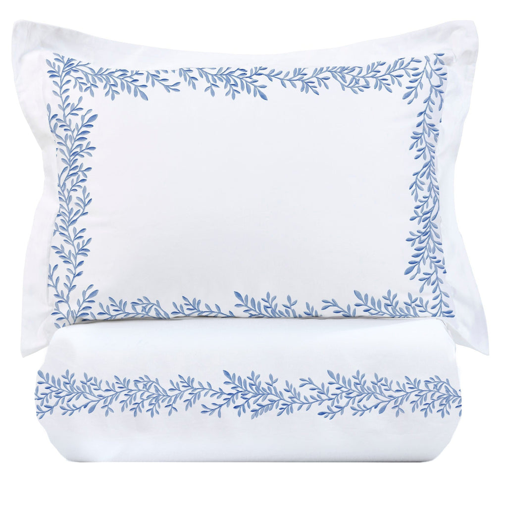 Floral Vine Embroidered Duvet Set - The Well Appointed House 