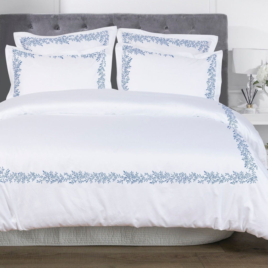 Floral Vine Embroidered Duvet Set - The Well Appointed House 