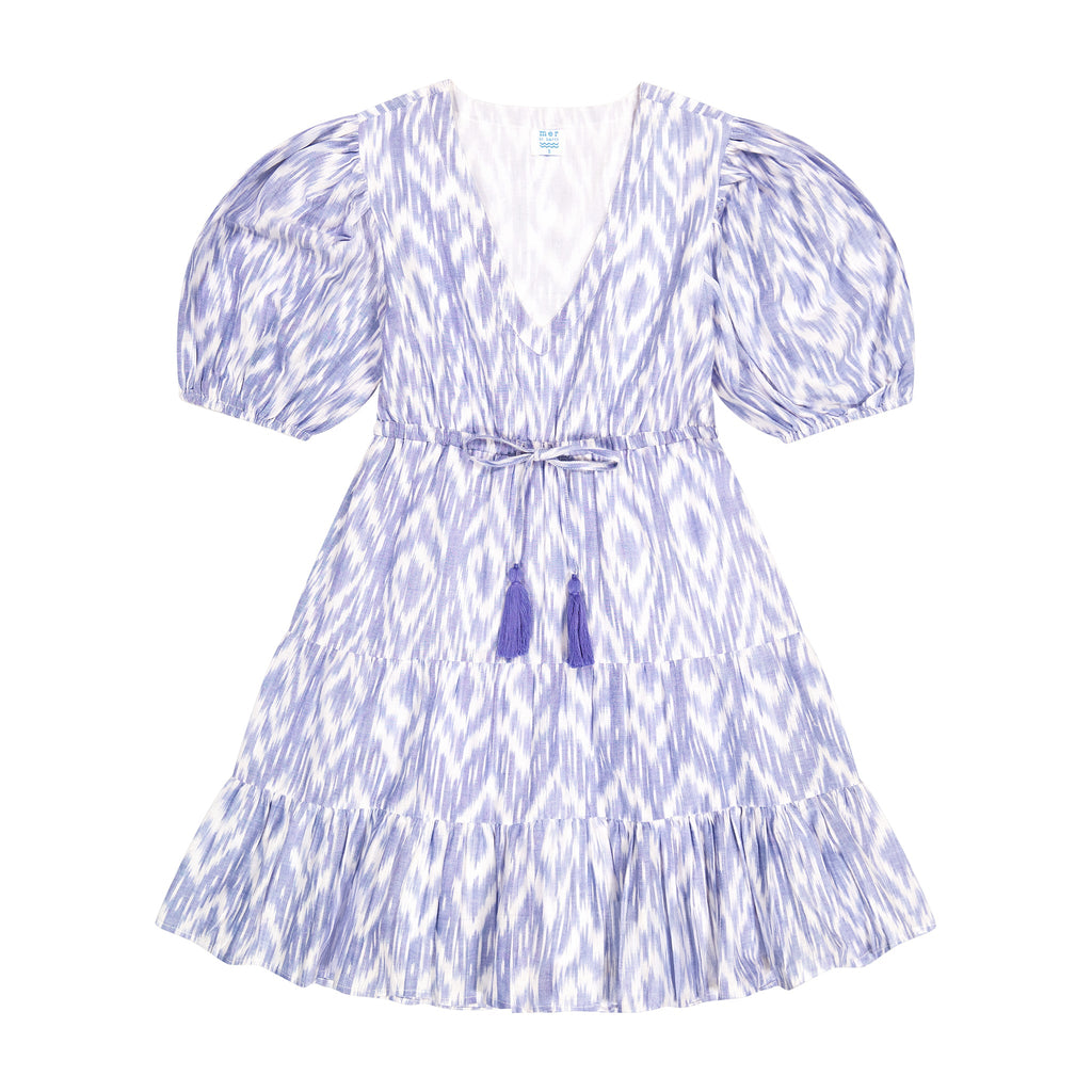 Florence Women's Mini Dress Blue Ikat - The Well Appointed House