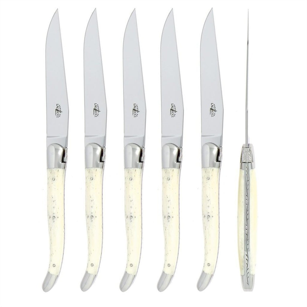 6 Piece Steak Knife Set in Bone Handle - THE WELL APPOINTED HOUSE