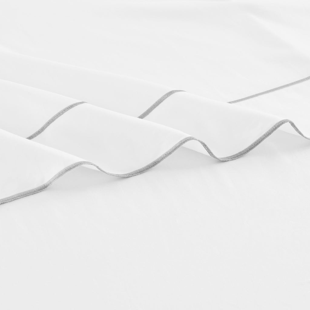 Framed Sateen Embroidered Cotton Pillowcase Pair - The Well Appointed House 