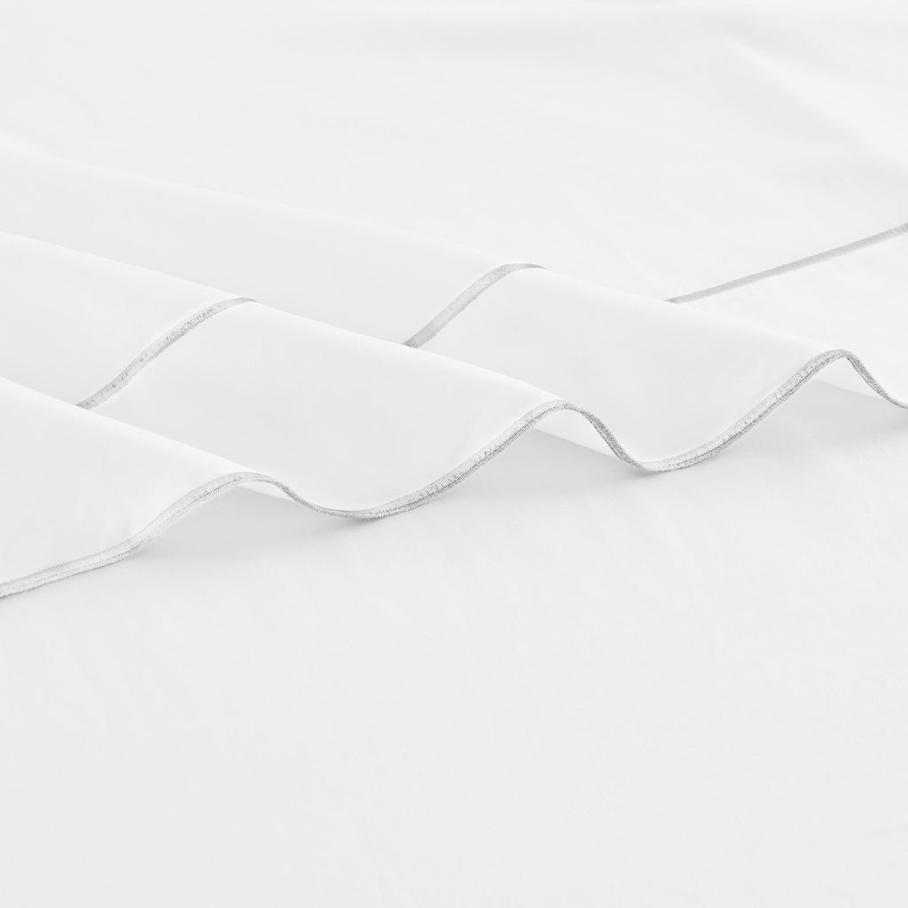 Framed Sateen Embroidered Cotton Pillowcase Pair - The Well Appointed House 