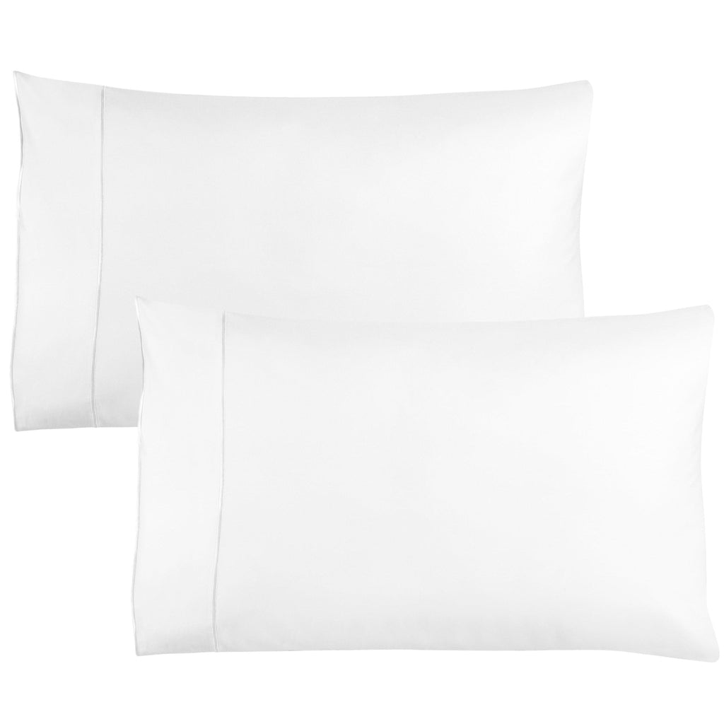 Framed Sateen Embroidered Cotton Pillowcase Pair - The Well Appointed House 