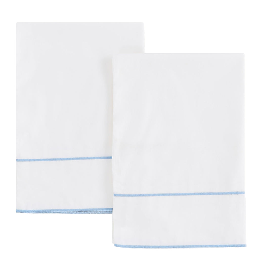 Framed Sateen Embroidered Cotton Pillowcase Pair - The Well Appointed House 