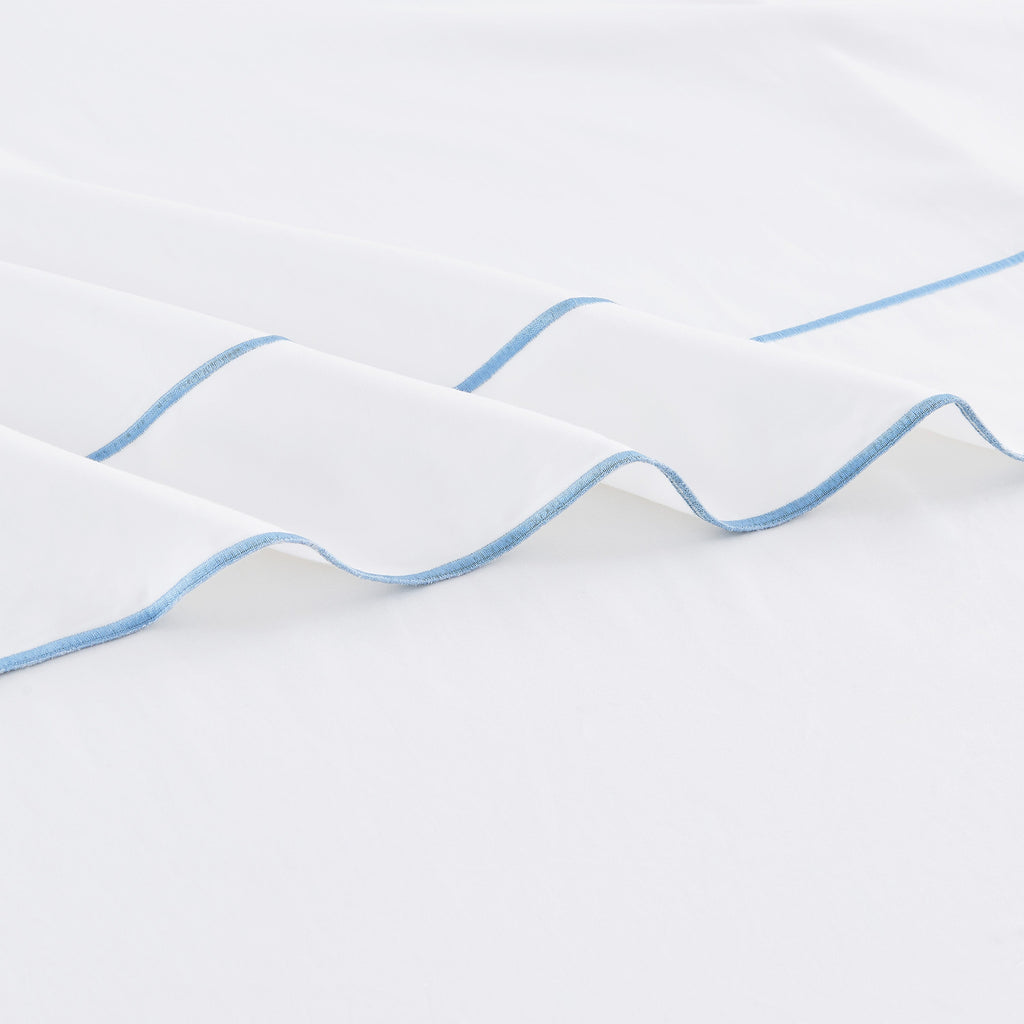 Framed Sateen Embroidered Cotton Pillowcase Pair - The Well Appointed House 