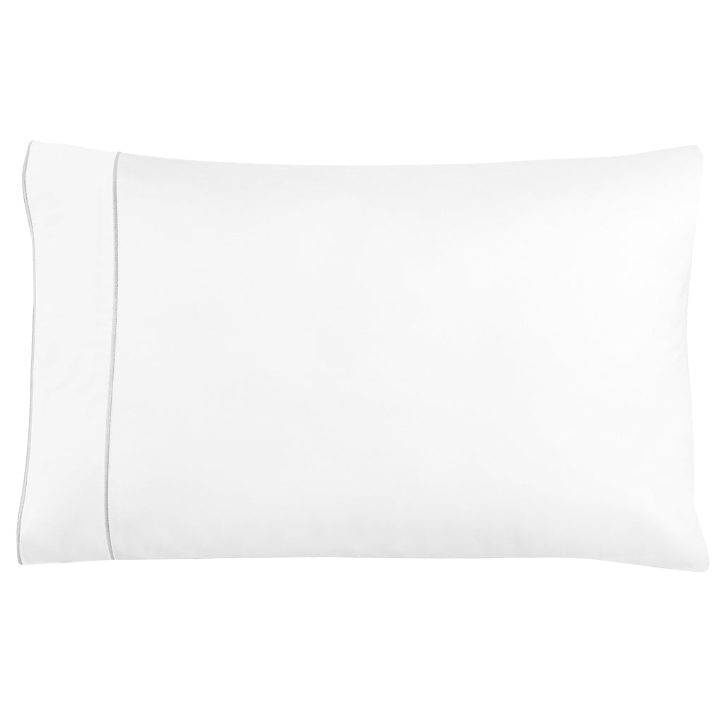 Framed Sateen Embroidered Cotton Pillowcase Pair - The Well Appointed House 