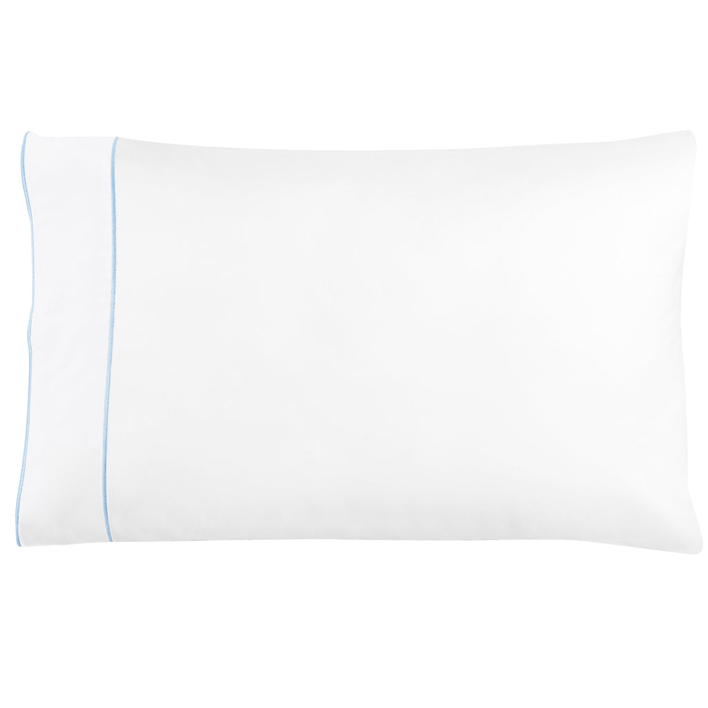 Framed Sateen Embroidered Cotton Pillowcase Pair - The Well Appointed House 