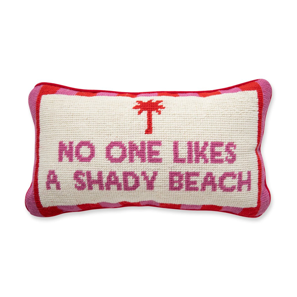 Shady Beach Needlepoint Pillow - The Well Appointed House
