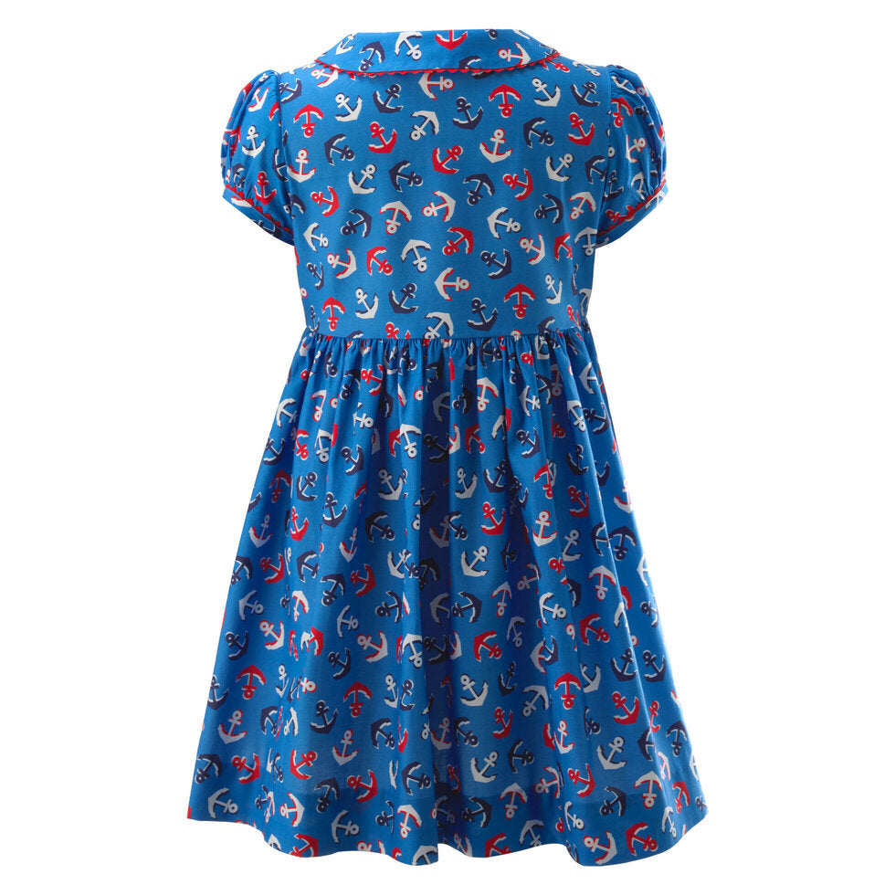 Anchor Button Front Dress - The Well Appointed House